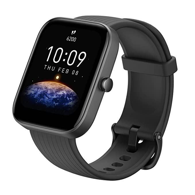 [Apply Coupon] - Amazfit Bip 3 Smart Watch with 1.69" Large Color Display,2 Weeks' Battery Life,5 ATM Water-Resistance, Cricket Sports Data Monitoring, 60 Sports Modes and Blood-Oxygen Saturation Measurement (Black)