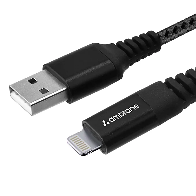 Ambrane BCL-15 Lightning Cable for Smartphone (1.5m Black)