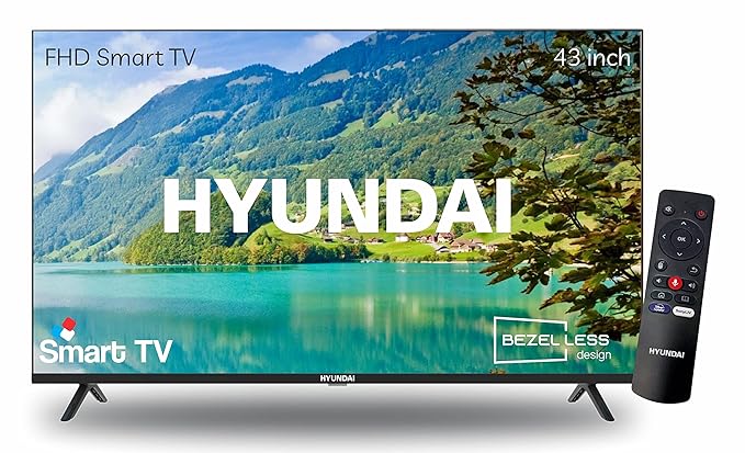 HYUNDAI 109 cm (43 inches) Frameless Series Full HD Smart LED TV SMTHY43FHDB52VRYVT (Black)