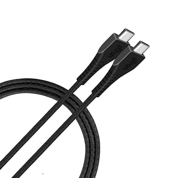 pTron USB-A to Type-C 2.4A Fast Charging Cable compatible with Android Phones/Tablets, 480mbps Data Transfer Speed, Made in India, Solero T241 Tangle-free Type-C USB Cable (Round, 1M, Black)