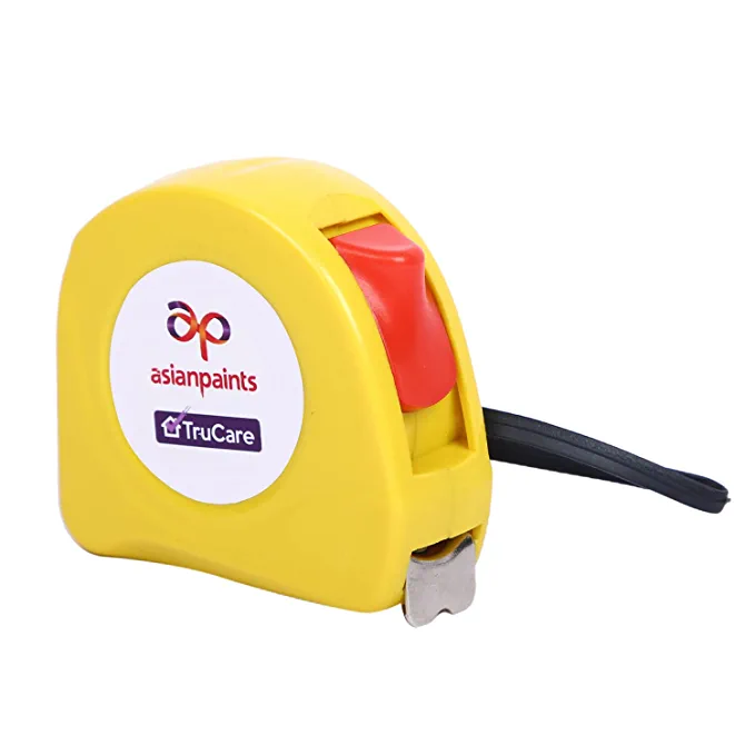 Asian Paints TruCare Carbon Steel Measuring Tape Strip | With Thumb Lock and Belt Clip (3m, White)