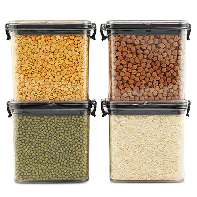 Air Tight Containers For Kitchen Storage Set , 4 pcs BPA Free Container For Kitchen Storage Set Pantry Organization and Kitchen Storage, Dishwasher Safe Kichen Matieral