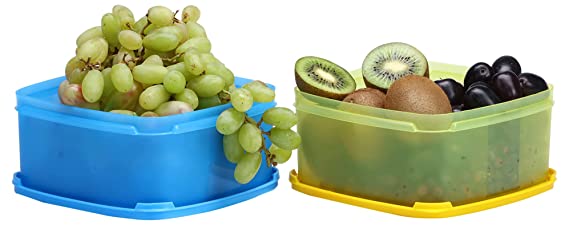 Varmora V Fresh Container | Organised Kitchen | Stackable | Durable | For Pulses,Cereals, Snacks, | Set of 2 |Assorted |1500ml