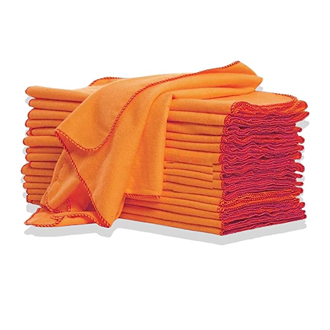 UP16 Yellow Orange Cotton Duster Cloth Big Highly Absorbent, Lint & Streak Free, All Purpose Microfibre Cleaning Cloth for Kitchen ,Car, Window, dusting & polishing(38x50cm Large) (2)