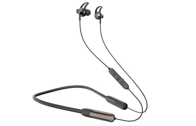 Intex Musique Play Bluetooth in Ear Wireless Neckband with Up to 50H Playtime ASAP Charge, Dual Connectivity, Inbuilt AI Assistant and Magnet Earbuds Lock (Metallic Brown)
