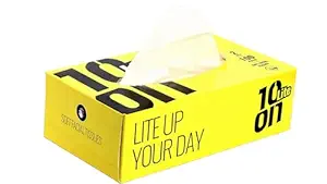 10on Lite Soft Facial Tissue Box - 2 Ply Napkins,100 Pulls - 18x20 cms