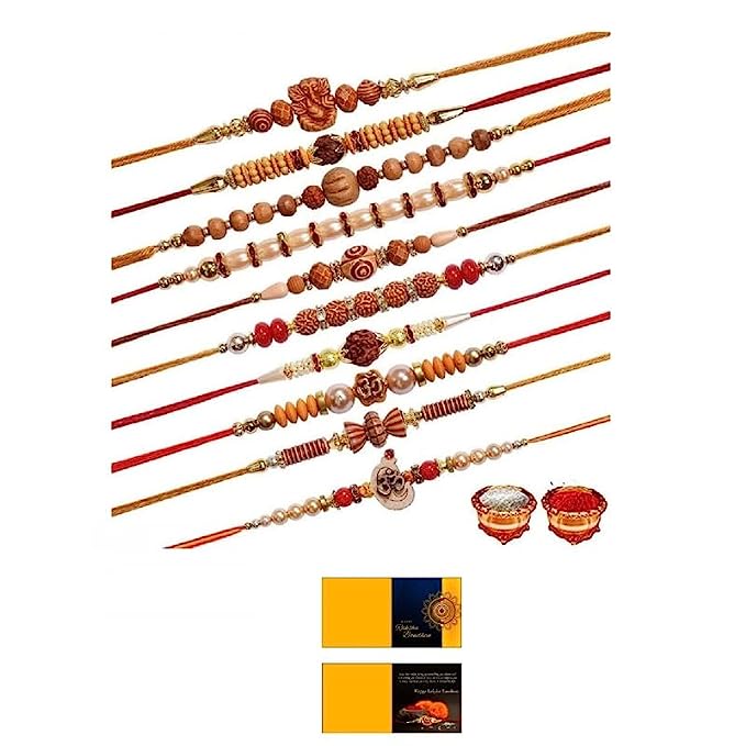 [Apply Coupon] - PartySutra Combo of 10 Dora Rakhi Set for Brother, Bhaiya, Bhabhi for Rakhi/Rakshabandhan with Roli Chawal & Greeting Card | Premium Rakhi Hamper