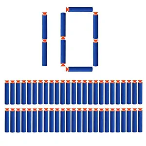 VGRASSP Soft Foam Suction Bullets Darts for Toy Guns -Sticky Safe Bullets Compatible with Nerf N-Strike Blaze Storm Guns - 10 Count - Color As Per Stock