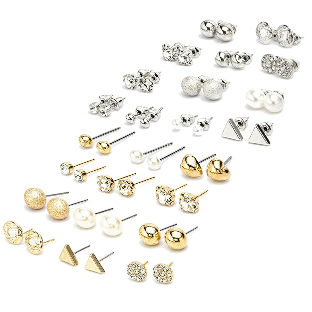 Fashion Frill Exclusive Studs Earrings For Women Fashion Heart Floral Multi Designer Gold Plated Stud Earrings For Women Girls Western Stylish Latest Fancy Earrings Combo Set