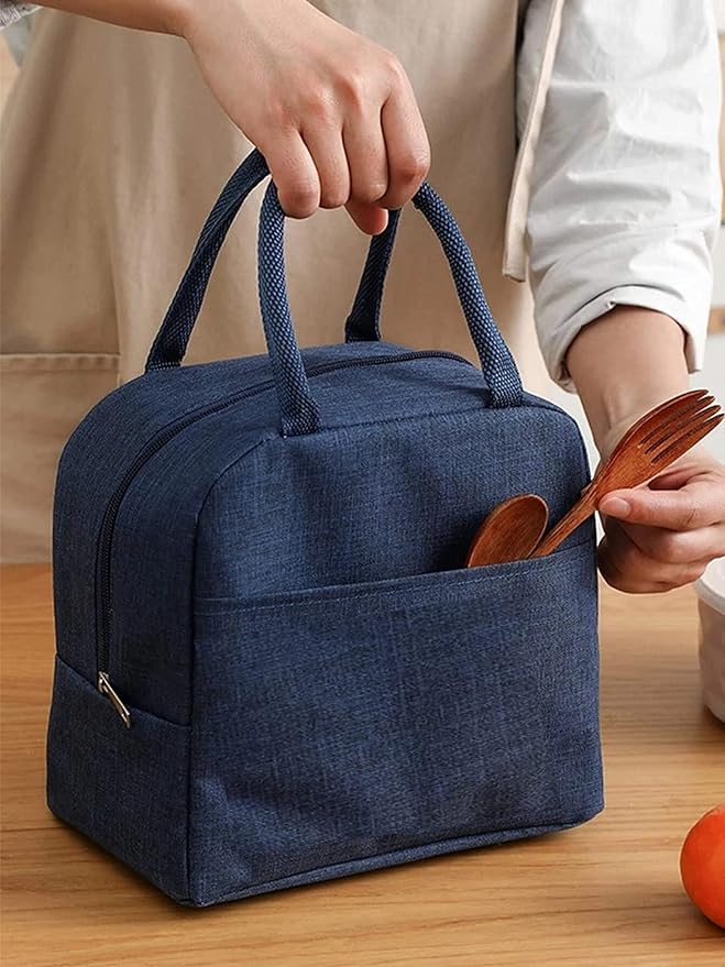 [Apply Coupon] - SVHý Insulated Travel Lunch/Tiffin/Storage Bag for Office, College & School (Blue) (Cotton)