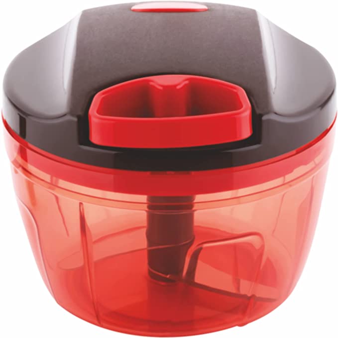 Tosaa Mini Handy and Compact Chopper with 3 Blades for Effortlessly Chopping Vegetables and Fruits for Your Kitchen, Anti Slip Silicone, 375 ml ,Pack of 1 , Color May Vary