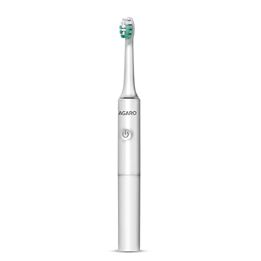 AGARO Cosmic Dlx Sonic AAA Battery Electric Toothbrush For Adults, Power Toothbrush, Soft Nylon Bristles, AAA Battery, White