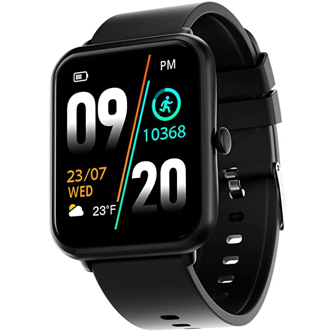 Fire-Boltt Ninja Call Pro Smart Watch with Bluetooth Calling, 1.69 Inch HD Display, AI Voice Assistant, 100 Sports Modes, SpO2, Heart Rate Monitor & Dual Chip, Smart Watch for Man & Woman  -  Black