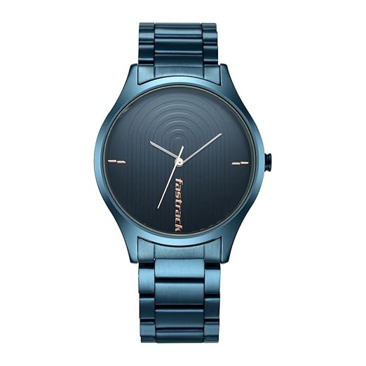 Fastrack Style Up Quartz Analog Blue Dial Blue Stainless Steel Strap Watch for Guys - NS3184QM01