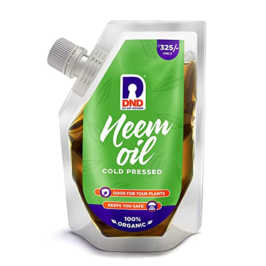 DND Neem Oil Cold Pressed | 100% Organic | Water Soluble | Protects Plants | Easy to Use Pouch with Free Measuring Cup | Pack of 1 - 200ml