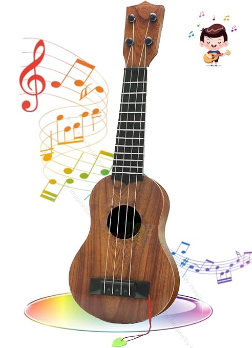 Toy Imagine Guitar for Kids  -  4-String Mini Instrument for Beginners, Music Learning Toy for Ages 3-10, Perfect for Boys & Girls with Small Hands