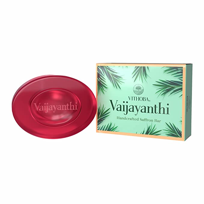 Vithoba Vaijayanthi Handcrafted Saffron Soap Bar | Real Kesar Soap For Blemishfree Soft & Natural Glow | With Goodness Of Turmeric Oil Glycerin & Coconut Oil | 75g |