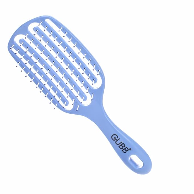 GUBB Paddle Vent Hair Brush Long with 3-in-1 Function Detangles the Hair | Ideal for Thick and Thin Hair Growth | Nylon, Soft Bristles for Deep Penetration & Ball Tips that Massage the Scalp & Helps in Making Ponytail | Hair Brush for Men & Women