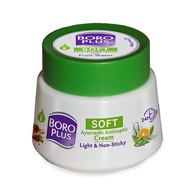 BoroPlus Soft Antiseptic Cream | Light & Non-sticky | Provides 24 hour moisturisation|Ayurvedic Cream for all seasons |Hand Cream, Body Cream & Face Cream | Vitamin E - 100 ml