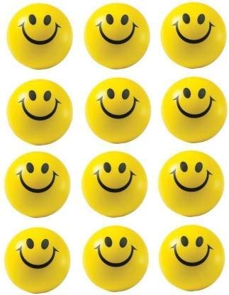 Cute Funny Yellow Smiley Face Squeeze Balls Best Birthday Return Gift for Kids Smiley Balls Pack of (6)