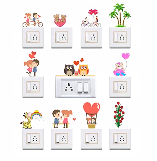 Decor Production PVC Vinyl Switch Board Wall Sticker, Decorative Switch Sticker for Home Decor(switchboard-sticker-pt1-01)