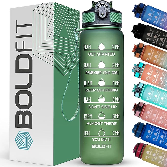 Boldfit Water Bottles Sipper Bottle For Adults, Kids,Unbreakable Motivational Water Bottle Time Mark Sipper With Straw & Time For Gym Office School Home Water Bottle for Kids