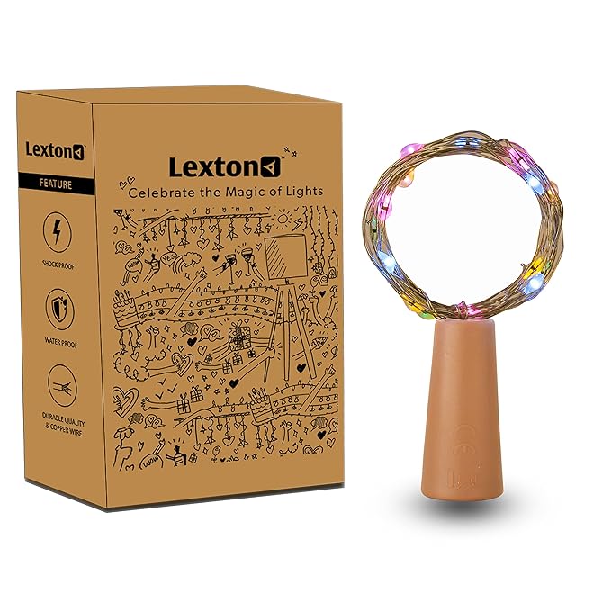 Lexton Multicolor Cork Light | 20 Led | Multicolor | Pack of 1 | for Indoor & Outdoor Decorations