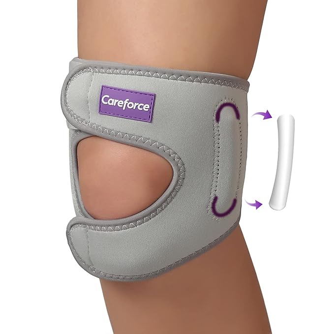 Careforce - The Force Behind Your Health Elastic Knee Brace Support for Women & Men Pain Relief Patella Prime Stabilizer for Ligament Meniscus Tear Arthritis Patellar Tendon Strap-Free Size