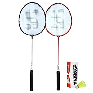Silver's Smash Combo-5 (2 Badminton Rackets, 3 Plastic Shuttlecock)