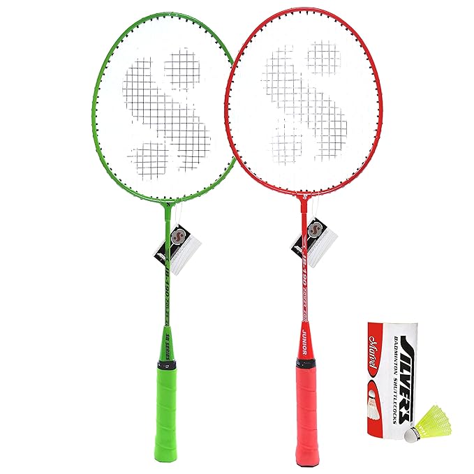 Silver's Junior JB-190 Combo-5 (2 Badminton Rackets, 3 Plastic Shuttlecock)