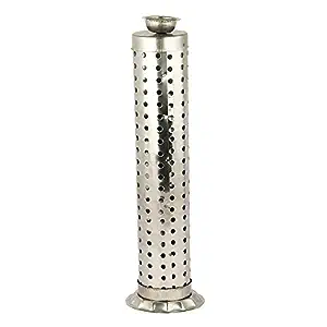 Shubhkart Nitya Stainless Steel Agarbatti Stand for Puja |Incense Stick Holder with Ash Catcher| 25cm Height |Stainless Steel Incense Burner| 1 Piece