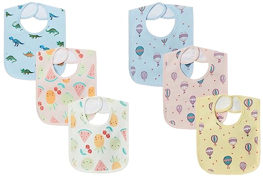 Amazon Brand - Mama Bear Baby Bibs, Pack of 6