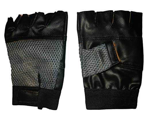 Spanco Grey Color Leather Gym Gloves for Weight Lifting Gloves, Exercise Gloves for Powerlifting, Cross Training, Workout, Best for Men & Women