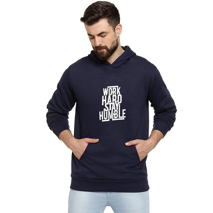 Campus Sutra Men's Cotton Hooded Neck Sweatshirt