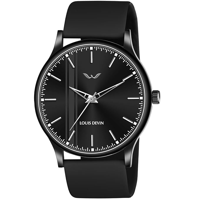 [Apply Coupon] - LOUIS DEVIN Silicone Strap Analog Wrist Watch for Men (Black/Blue/Red) | LD-BK054