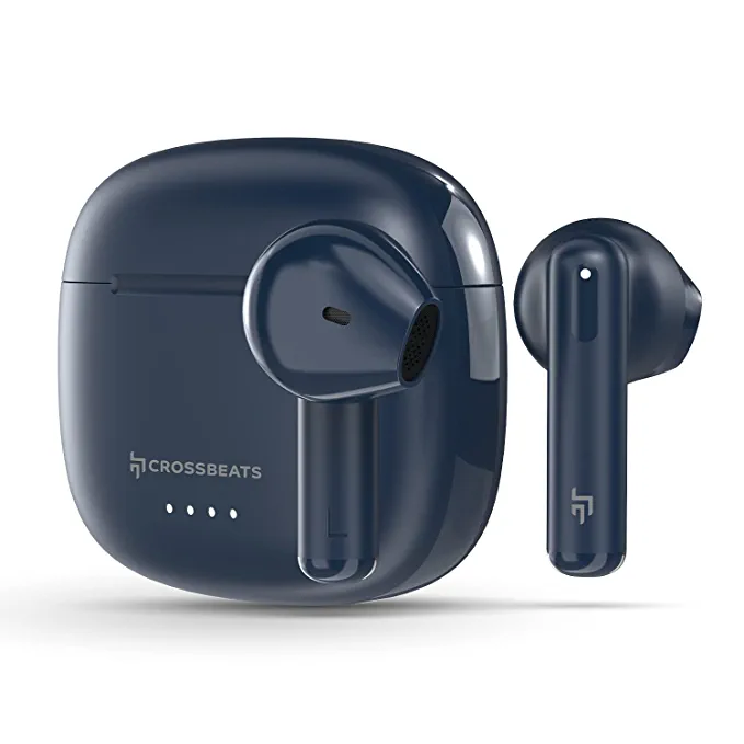 [Apply Coupon] - CrossBeats Newly launched Atom Bluetooth Truly Wireless in-Earbuds, Quad Mic ENC, EchoBlast", 52 hrs Playtime, 13 mm Drivers, Super lite Weight, Gaming Mode, Smart Touch Control, Snap Charge"-Blue