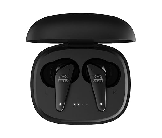 EKKO Earbeats T09 Truly Wireless in Ear Earbuds with mic, ENC Call Noise Cancellation, 40H Playtime,10MM Driver, Twin Connect, Maxx Bass, Water Resistance (Black)