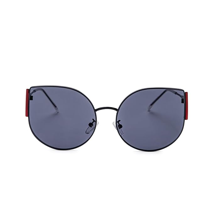 Intellilens | Branded Latest and Stylish Sunglasses | 100% UV Protected | Light Weight, Durable, Premium Looks | Men & Women | Black Lenses | Cateye | Medium