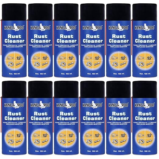 Kangaroo® Rust Remover and Cleaner Spray - Multipurpose Uses Spray- 150 ML Each (Pack of 12)
