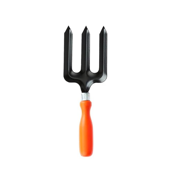 Metal Black and Orange Color Fork for Home Gardening Tool (Metal Fork)