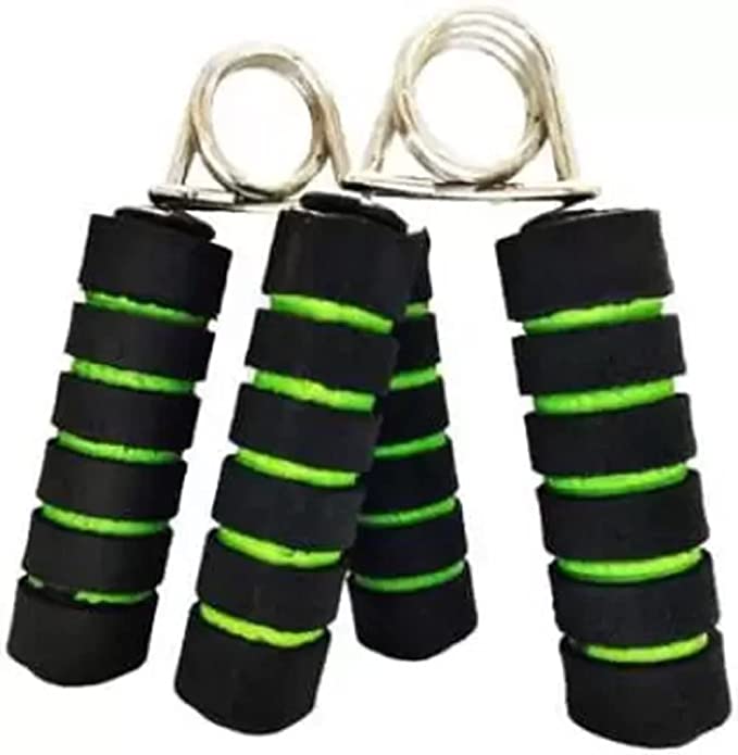 SPANCO Pack of 2 ( One Pair ) Hand Gripper Wrist Exerciser Fitness Foam Hand Grip for Gym Stretching Hand strengtheners for Men Women (Black & Green)