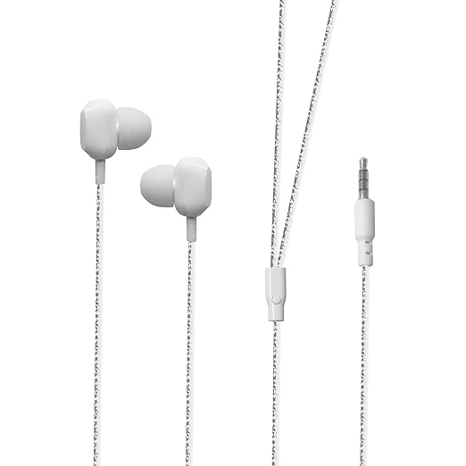 Hitage HP-143 Tune Bass Loop Compatible for All Device Phones Wired Headset (White, in The Ear)