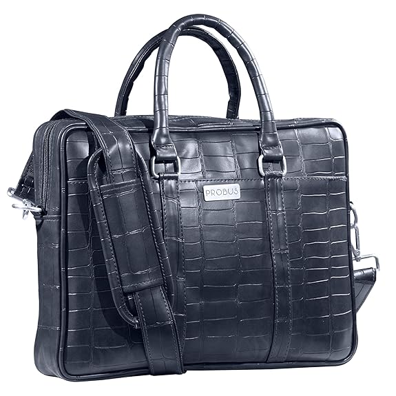 Probus 13-Inch/ 14 Inch/ 15.6 Inch Vegan Leather Laptop Messenger Bag Sleeve Case Cover for MacBook Office Executive