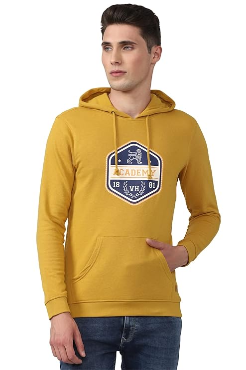 Van Heusen Cotton Blend Hooded Neck Men Sweatshirt