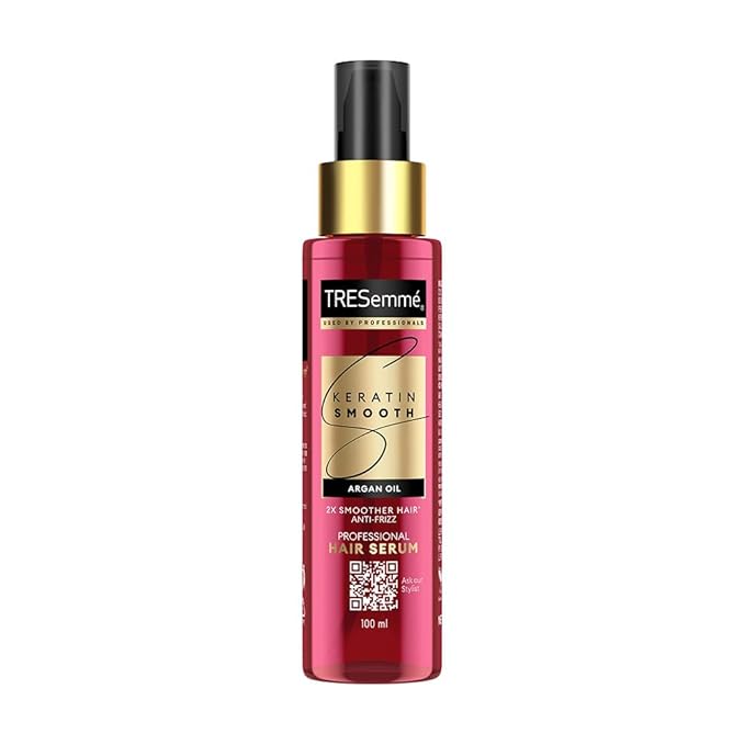 TRESemmé Keratin Smooth Serum 100ml With Keratin Protein and Argan Oil | Salon-Like Smooth Hair | Up To 48H Frizz Control