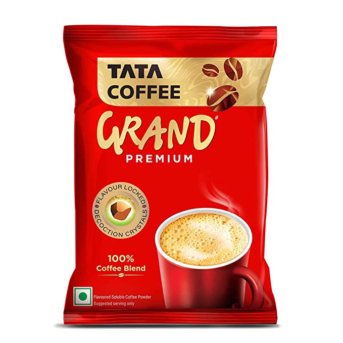 Tata Coffee Grand Premium, 100% Coffee Blend, Instant Coffee, Pouch, 50g