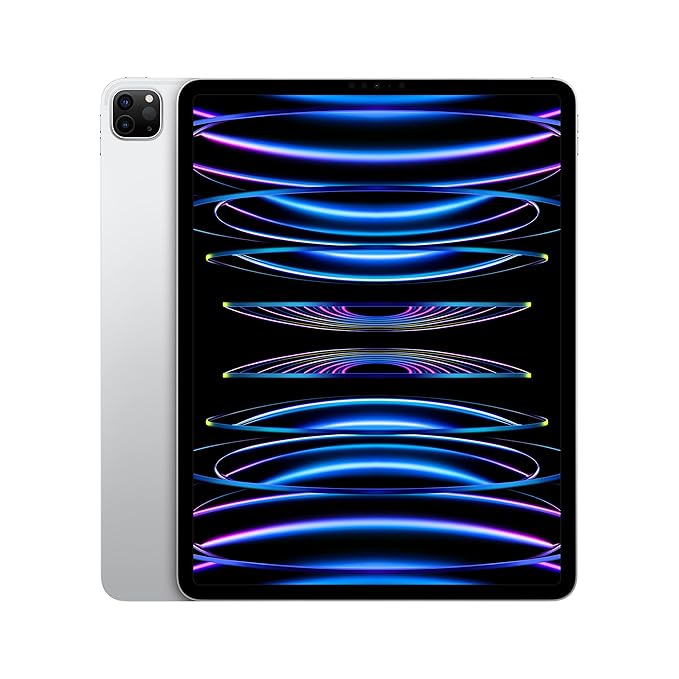 Apple iPad Pro 12.93 (6th Generation): with M2 chip, Liquid Retina XDR Display, 1TB, Wi-Fi 6E, 12MP front/12MP and 10MP Back Cameras, Face ID, All-Day Battery Life  -  Silver