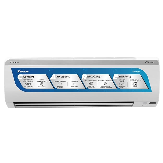 Daikin 1.5 Ton 3 Star Inverter Split AC (Copper, PM 2.5 Filter, Triple Display, Dew Clean Technology, Coanda Airflow, 2023 Model, MTKL50U, White)