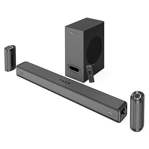 Zebronics Juke BAR 9750 PRO 5.1.2 Surround Dolby Atmos 525W Soundbar with Subwoofer, Dual Wireless Rear Satellites, HDMI eARC, Optical, Bluetooth 5.0, Wall Mount & Remote Control