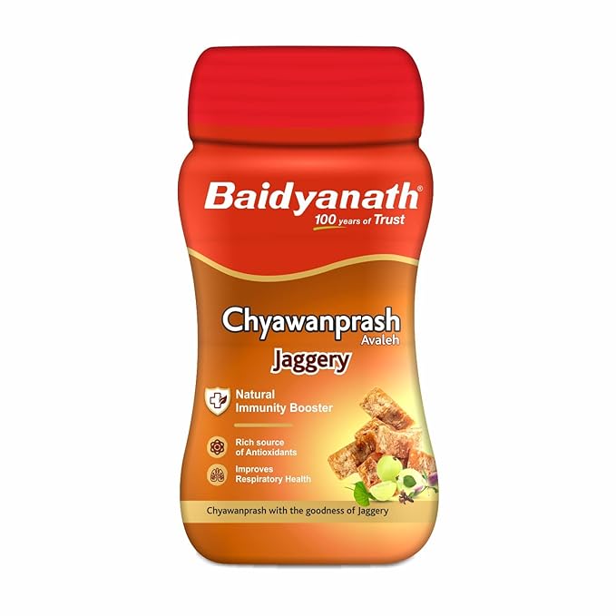 Baidyanath Jaggery Chyawanprash - 750gm | Made with Goodness of Gur | Enriched with Amla | Helpful in Cough & Cold | Helps Boosts Immunity (Pack of 1)